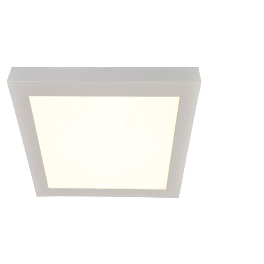 Aufbauleuchte - LED Aufbaupanel d:30cm, im Modern Style, aus Metall und Kunststoff in weiß, 30 x 30 x 3,9 cm, inkl. LED  dimmbar