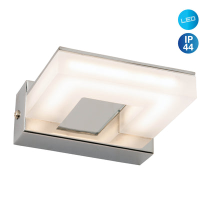 Wandleuchten - LED Wandleuchte "VARETA", Wandlampe im Modern Style, ausMetall und Kunststoff in chrome, 10,5 cm hoch, Maße 11 x 4,5 cm, inkl. LED