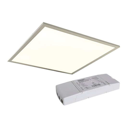 Deckenleuchten - LED Deckenleuchten L/B: 62,5cm alu, Deckenlampe im Modern Style, aus Metall und Kunststoff in weiß, 62,5 x 62,5 x 1,2 cm, inkl. LED  dimmbar