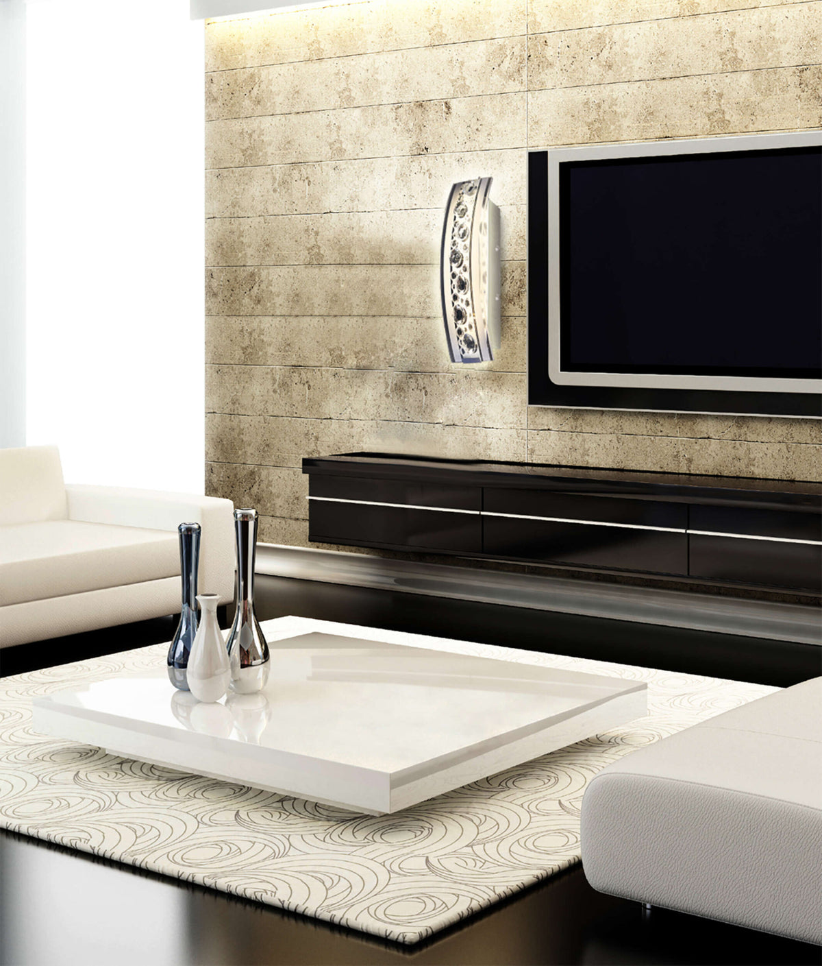 LED Wandleuchte L: 35cm chrom