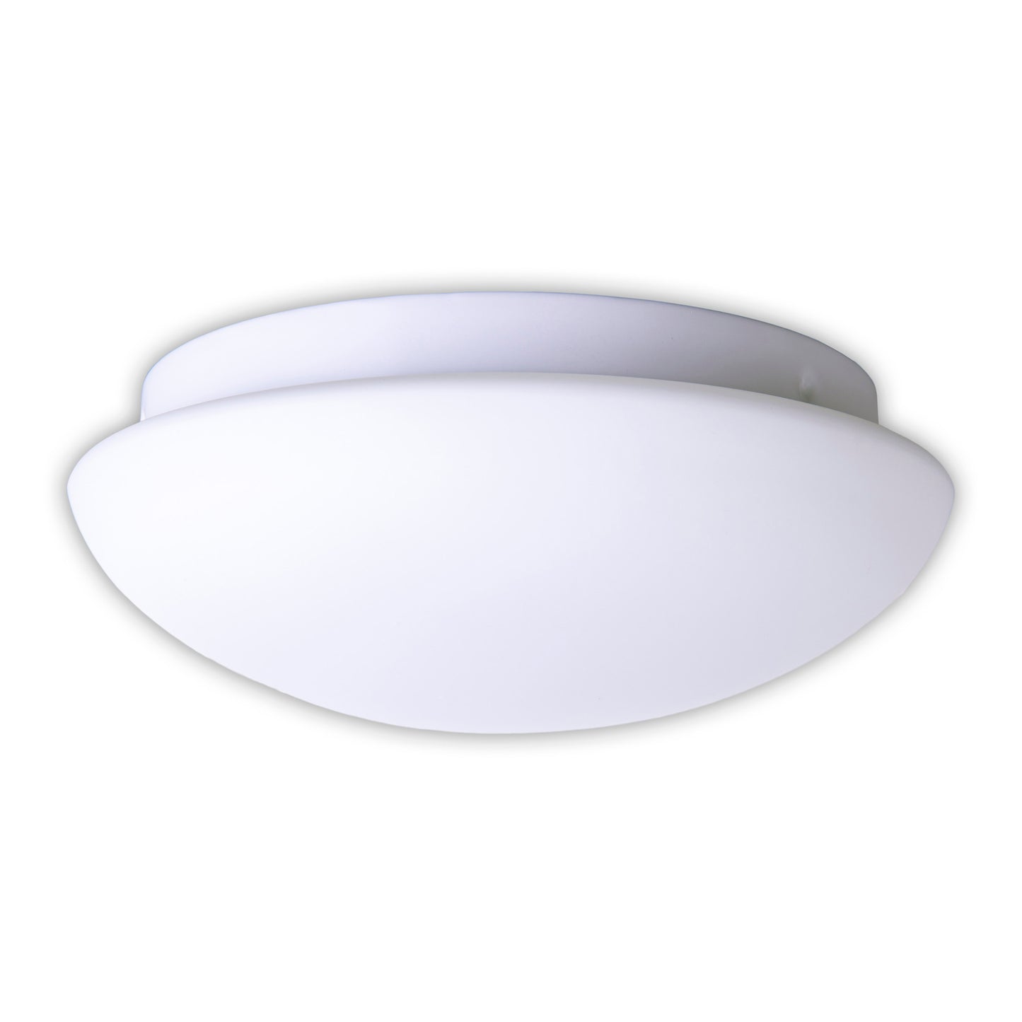 Deckenleuchten - LED Deckenleuchte "BERGEN" inkl. Sensor Ø: 25,5cm, Deckenlampe im Modern Style, aus Metall und Glas in weiß, 10 cm hoch, Ø 25,5 cm, inkl. LED  Bewegungssensor  Dämmerungssensor