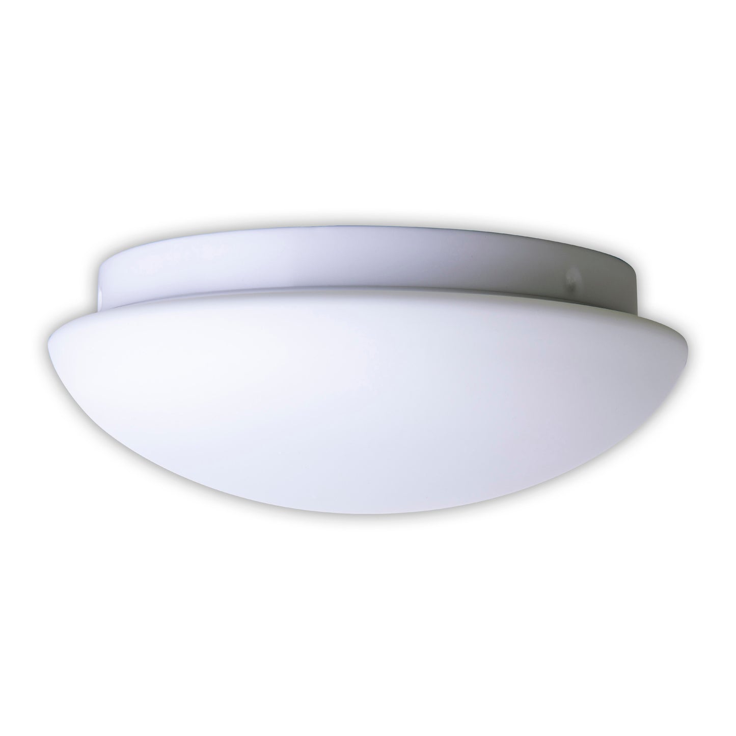 Deckenleuchten - LED Deckenleuchte "BERGEN" inkl. Sensor Ø: 25,5cm, Deckenlampe im Modern Style, aus Metall und Glas in weiß, 10 cm hoch, Ø 25,5 cm, inkl. LED  Bewegungssensor  Dämmerungssensor
