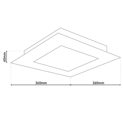 LED Deckenleuchte "GLASGOW" L/B:36cm