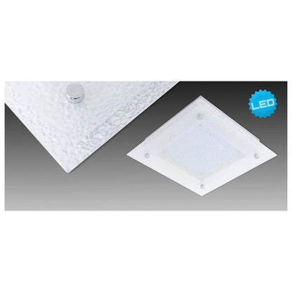 LED Deckenleuchte "LEEDS" L/B: 25cm inkl. Kristalloptik