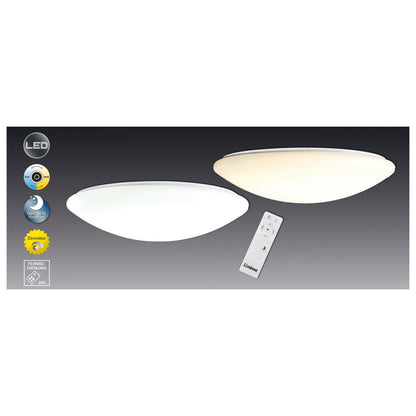 Deckenleuchten - LED Deckenleuchte "DARWIN", Deckenlampe im Modern Style, aus Metall und Kunststoff in weiß, 23 cm hoch, Ø 100 cm, inkl. LED  dimmbar  CCT-Wechsler  RGB-Farbwechsler  Nachtlichtfunktion  Fernbedienung