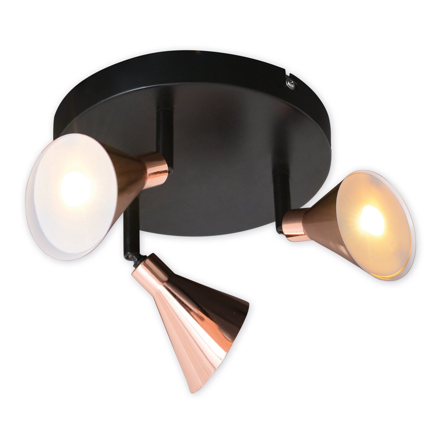 3er LED-Wand-u. Deckenspot "COPPER" d:38cm