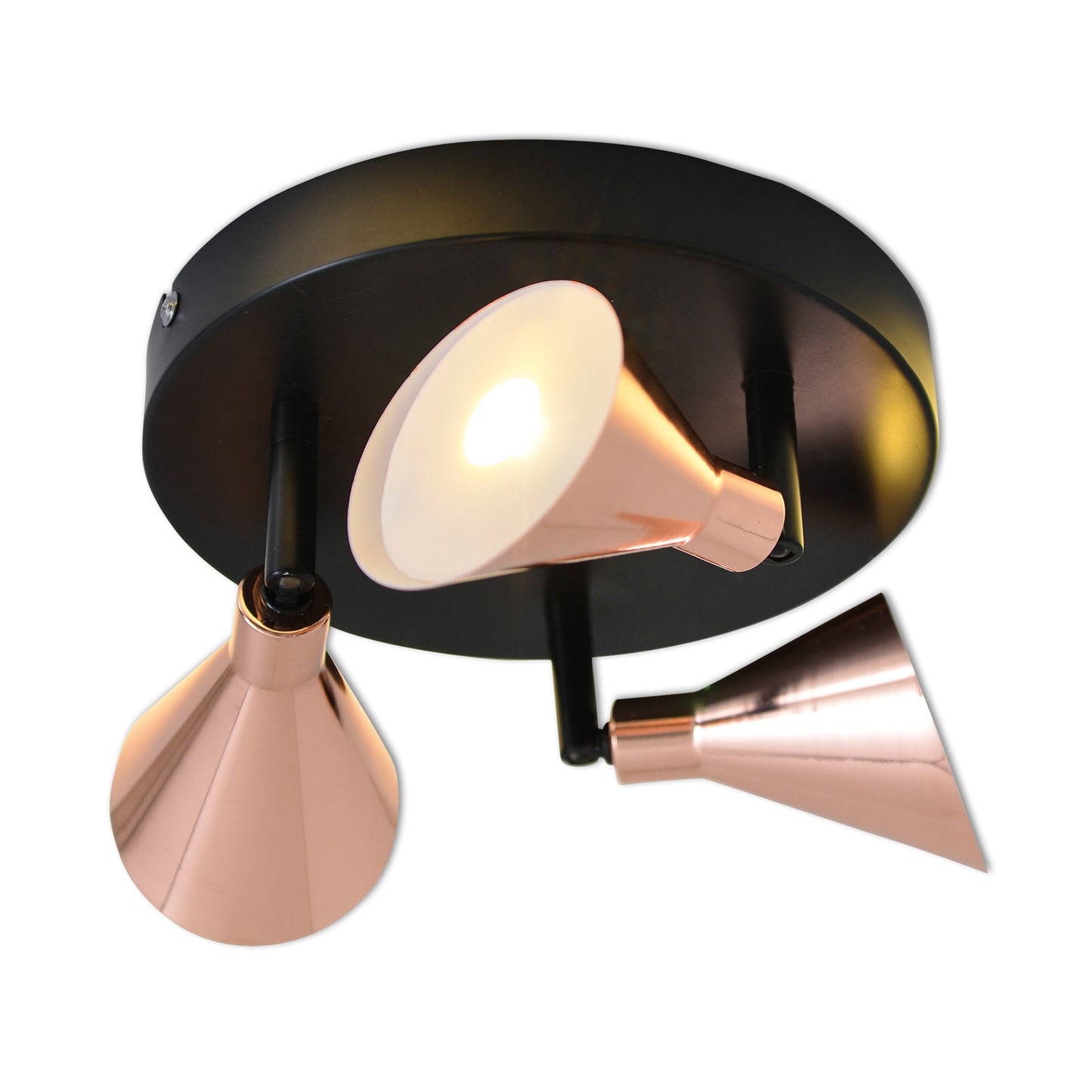 3er LED-Wand-u. Deckenspot "COPPER" d:38cm