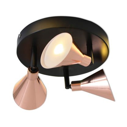 3er LED-Wand-u. Deckenspot "COPPER" d:38cm