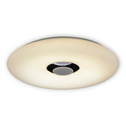 Deckenleuchten - LED Deckenleuchte "NASHVILLE" Ø:40cm, Deckenlampe im Functional Style, aus Metall und Kunststoff in weiß, 6 cm hoch, Ø 40 cm, inkl. LED  dimmbar  CCT-Wechsler  RGB-Farbwechsler  Nachtlichtfunktion  Fernbedienung  Inkl. Bluetooth Lau