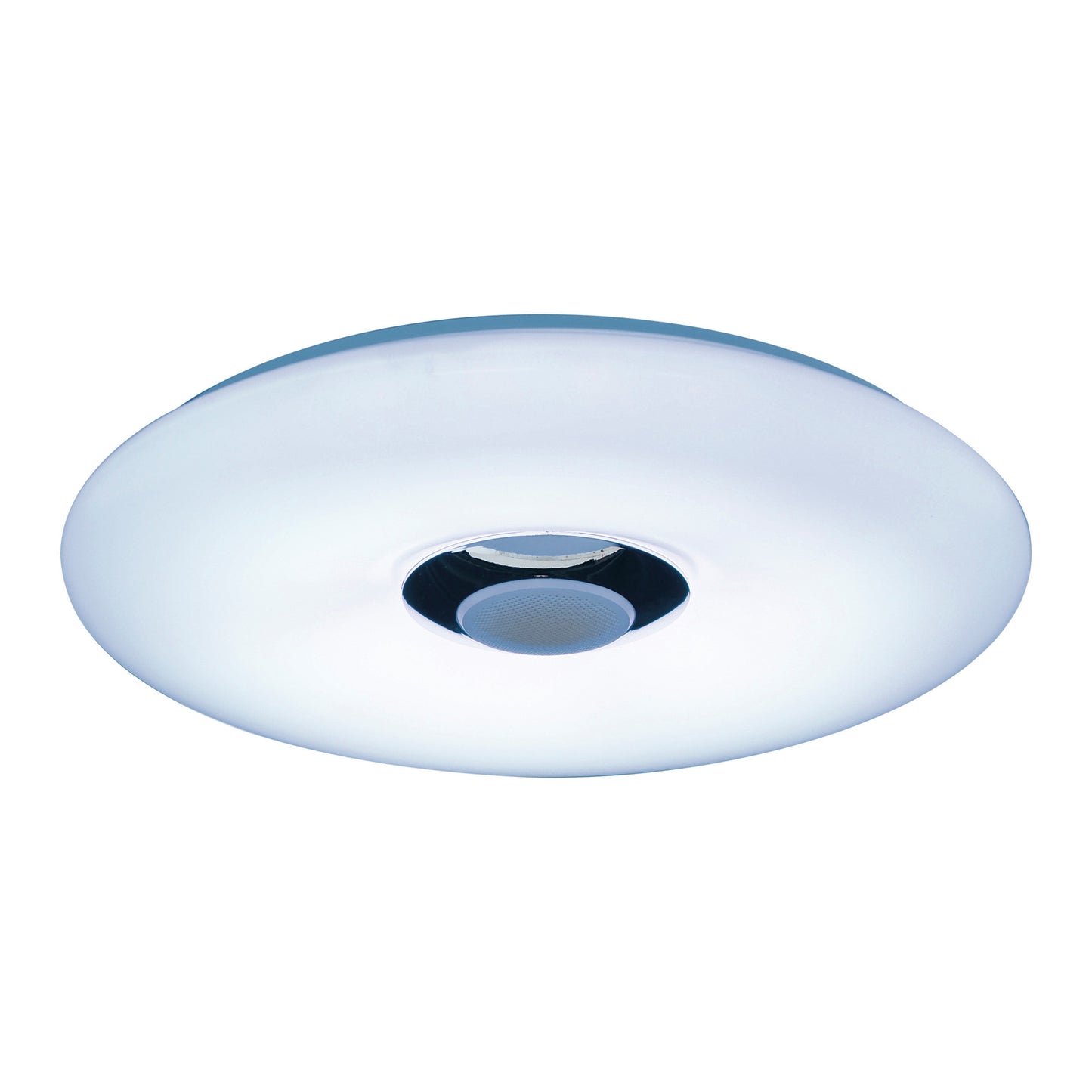 Deckenleuchten - LED Deckenleuchte "NASHVILLE" Ø:40cm, Deckenlampe im Functional Style, aus Metall und Kunststoff in weiß, 6 cm hoch, Ø 40 cm, inkl. LED  dimmbar  CCT-Wechsler  RGB-Farbwechsler  Nachtlichtfunktion  Fernbedienung  Inkl. Bluetooth Lau