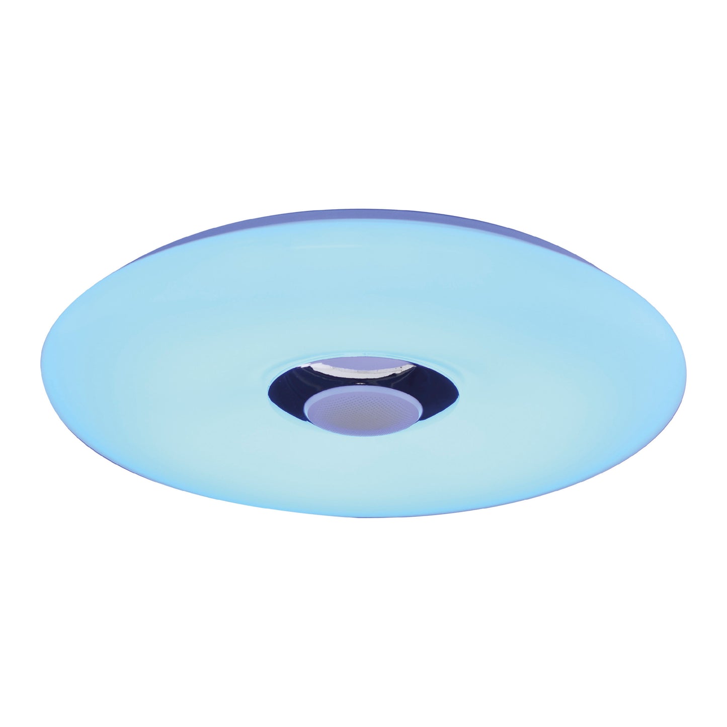 Deckenleuchten - LED Deckenleuchte "NASHVILLE" Ø:40cm, Deckenlampe im Functional Style, aus Metall und Kunststoff in weiß, 6 cm hoch, Ø 40 cm, inkl. LED  dimmbar  CCT-Wechsler  RGB-Farbwechsler  Nachtlichtfunktion  Fernbedienung  Inkl. Bluetooth Lau