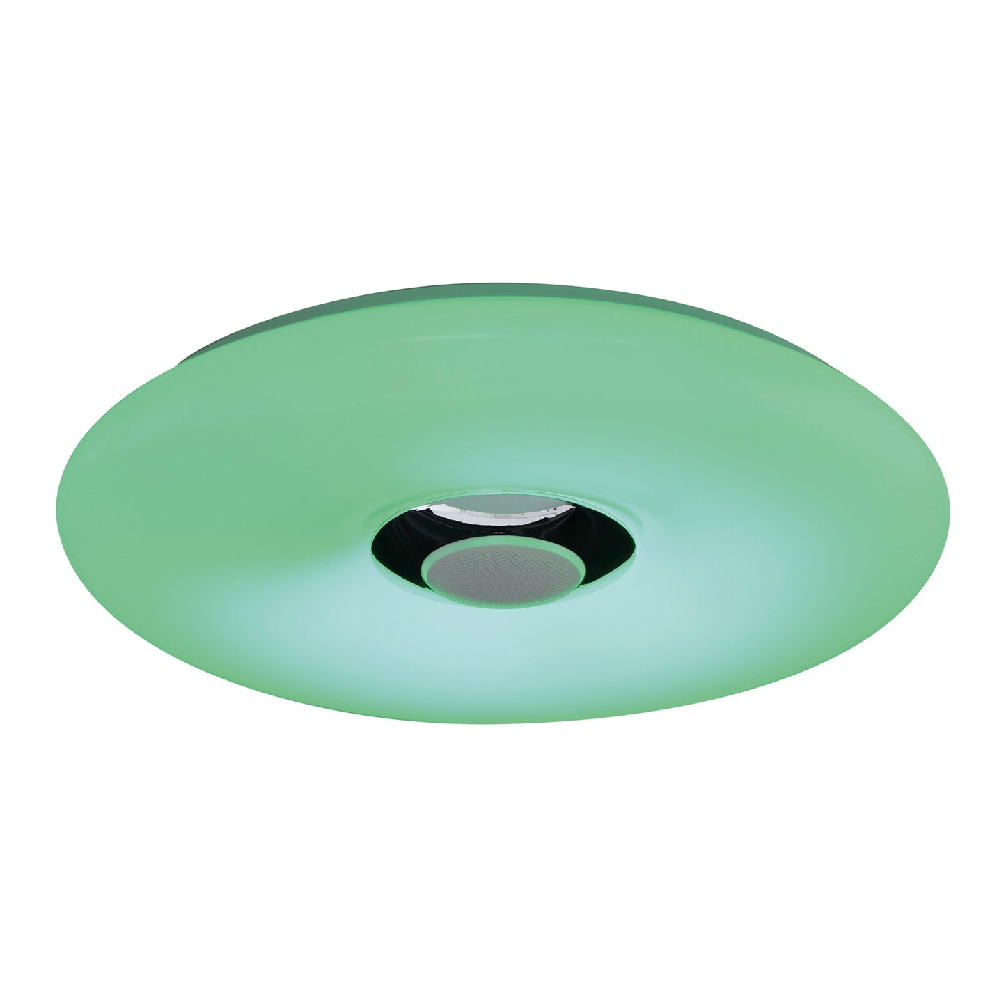 Deckenleuchten - LED Deckenleuchte "NASHVILLE" Ø:40cm, Deckenlampe im Functional Style, aus Metall und Kunststoff in weiß, 6 cm hoch, Ø 40 cm, inkl. LED  dimmbar  CCT-Wechsler  RGB-Farbwechsler  Nachtlichtfunktion  Fernbedienung  Inkl. Bluetooth Lau