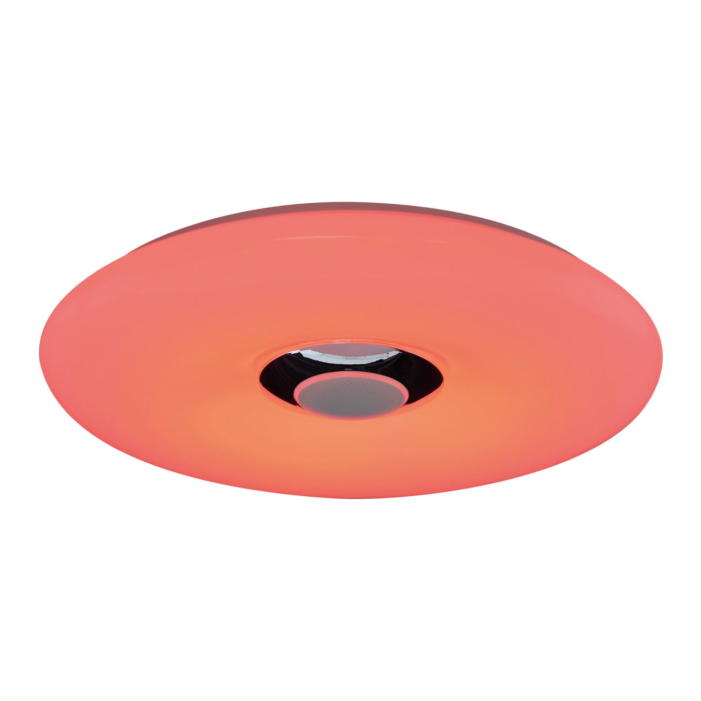 Deckenleuchten - LED Deckenleuchte "NASHVILLE" Ø:40cm, Deckenlampe im Functional Style, aus Metall und Kunststoff in weiß, 6 cm hoch, Ø 40 cm, inkl. LED  dimmbar  CCT-Wechsler  RGB-Farbwechsler  Nachtlichtfunktion  Fernbedienung  Inkl. Bluetooth Lau