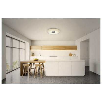Deckenleuchten - LED Deckenleuchte "NASHVILLE" Ø:40cm, Deckenlampe im Functional Style, aus Metall und Kunststoff in weiß, 6 cm hoch, Ø 40 cm, inkl. LED  dimmbar  CCT-Wechsler  RGB-Farbwechsler  Nachtlichtfunktion  Fernbedienung  Inkl. Bluetooth Lau
