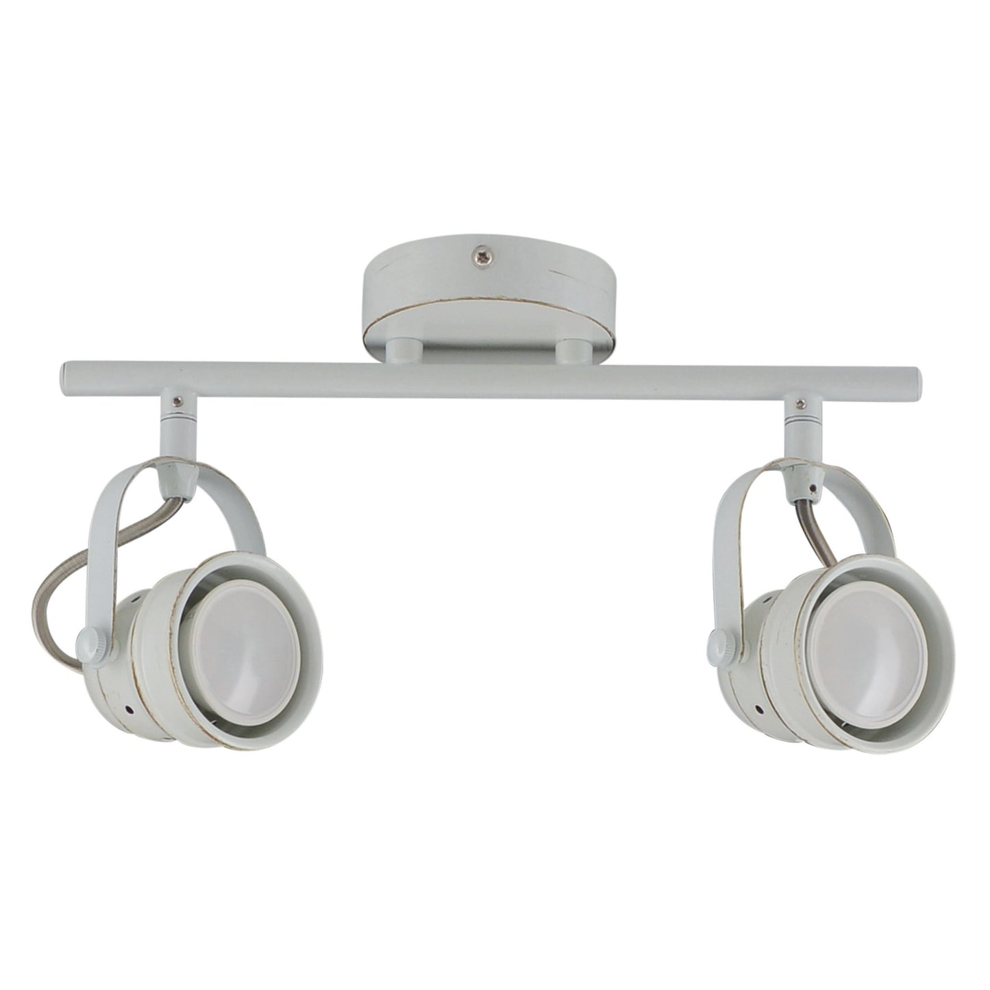 Spots - 2er LED Deckenspot "SHABSPO", Strahler im Retro Style, aus Metall in weiß, 16 cm hoch, Ø 30 cm, GU10-Fassung