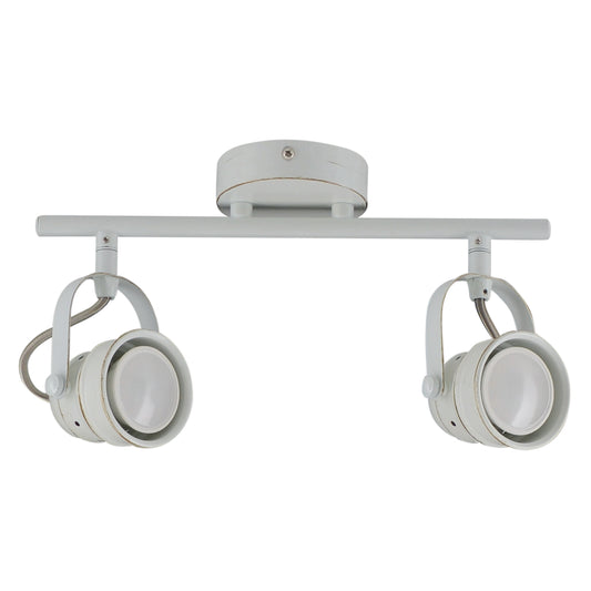 Spots - 2er LED Deckenspot "SHABSPO", Strahler im Retro Style, aus Metall in weiß, 16 cm hoch, Ø 30 cm, GU10-Fassung