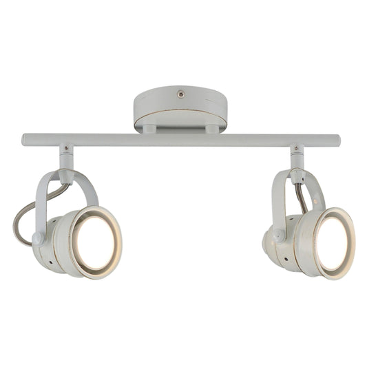 Spots - 2er LED Deckenspot "SHABSPO", Strahler im Retro Style, aus Metall in weiß, 16 cm hoch, Ø 30 cm, GU10-Fassung