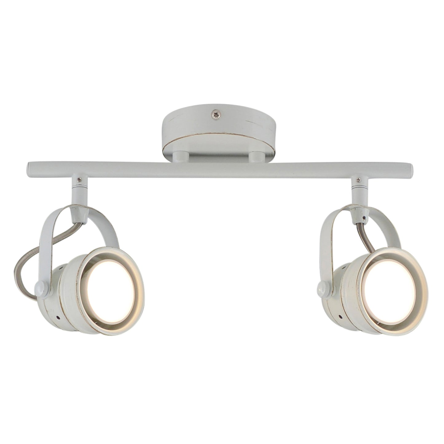 Spots - 2er LED Deckenspot "SHABSPO", Strahler im Retro Style, aus Metall in weiß, 16 cm hoch, Ø 30 cm, GU10-Fassung