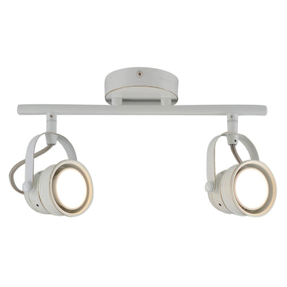 Spots - 2er LED Deckenspot "SHABSPO", Strahler im Retro Style, aus Metall in weiß, 16 cm hoch, Ø 30 cm, GU10-Fassung