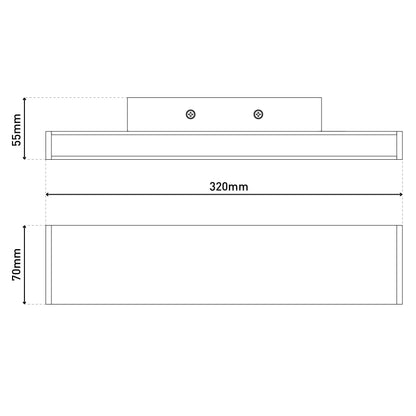 LED Wandleuchte "DUBAI" L:32cm