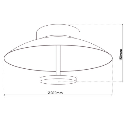 LED Deckenleuchte "FIRENZE" Ø: 30cm schwarz/gold