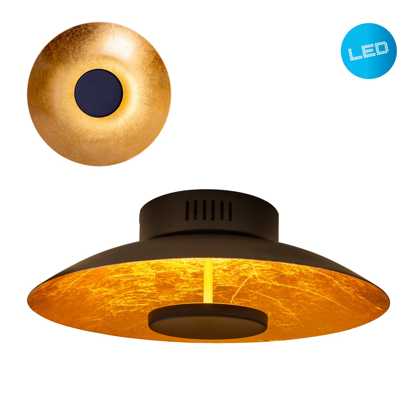 LED Deckenleuchte "FIRENZE" Ø: 40cm schwarz/gold