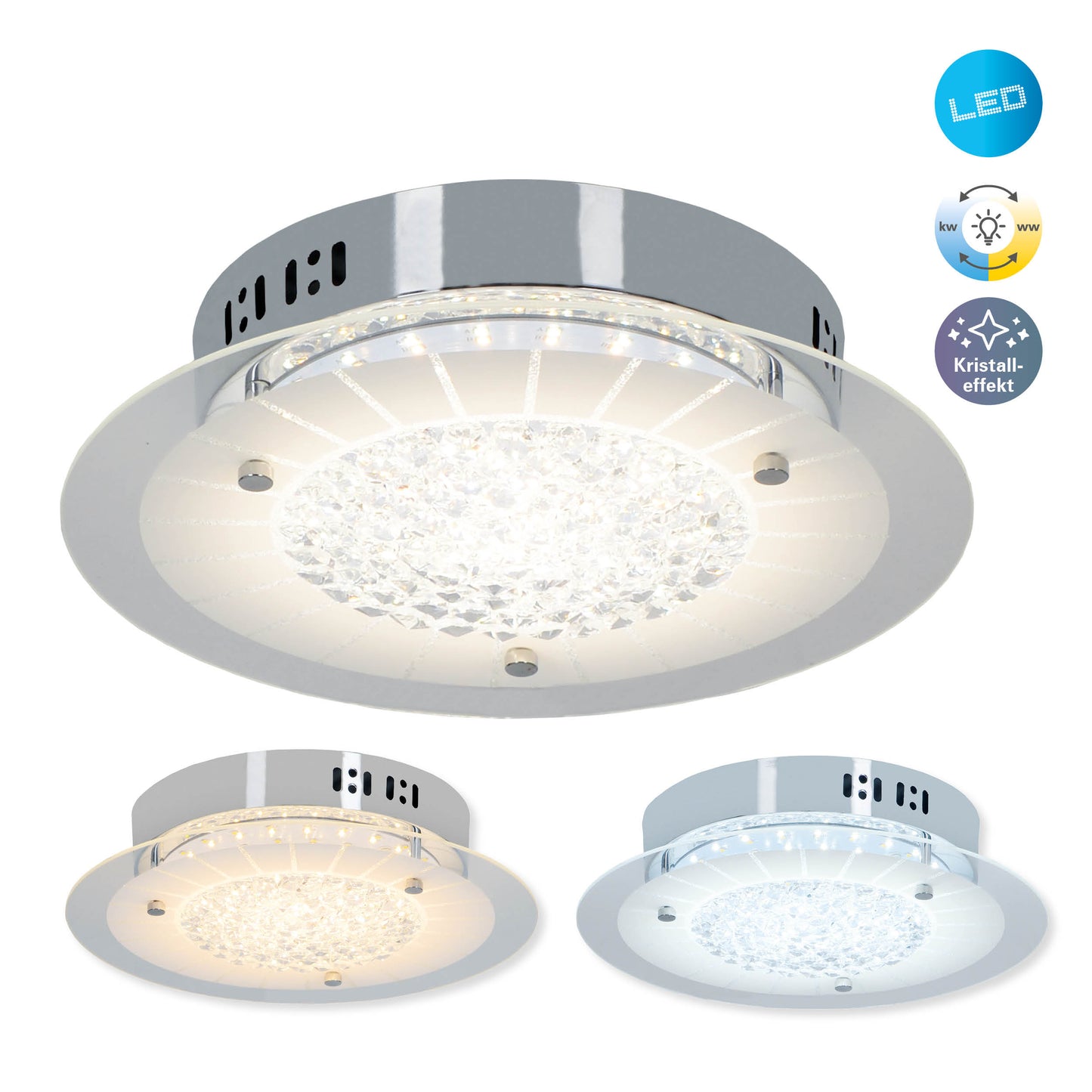 LED Deckenleuchte "CHUR" mit Kristalleffekt