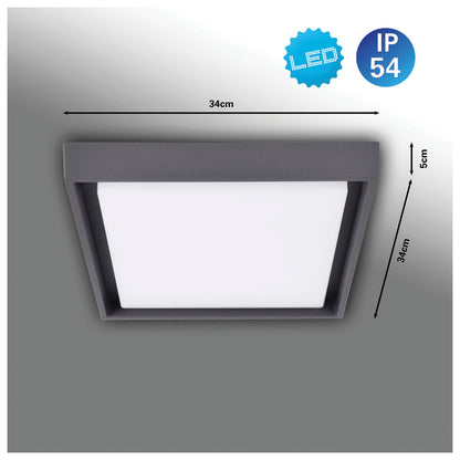LED Außendeckenleuchte IP54 "MIO" s:34cm