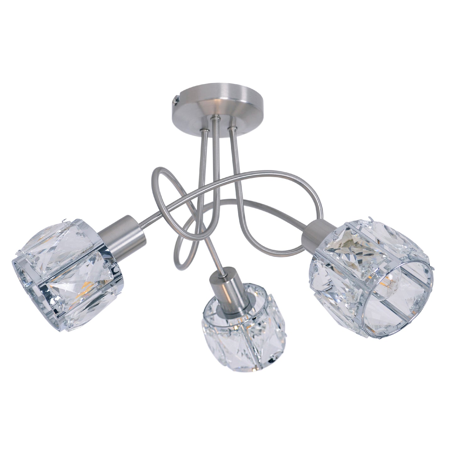 3er LED Deckenleuchte "JOSEFA" stahl blank