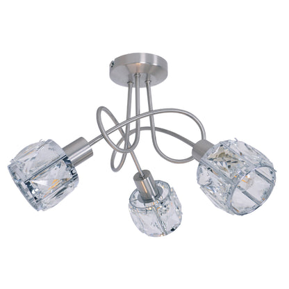 3er LED Deckenleuchte "JOSEFA" stahl blank