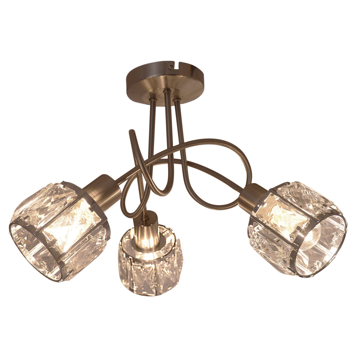3er LED Deckenleuchte "JOSEFA" stahl blank