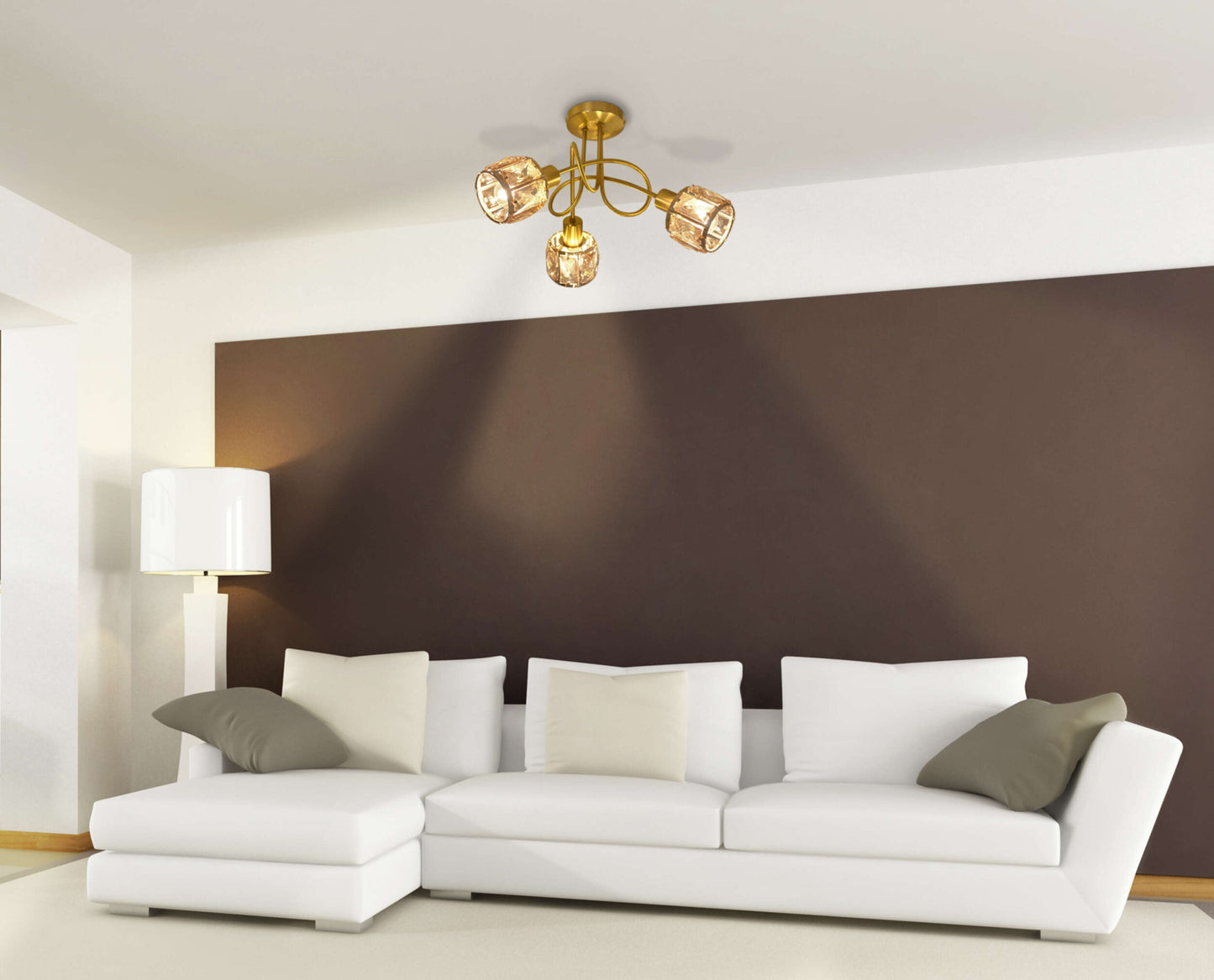 3er LED Deckenleuchte "JOSEFA" Ø: 38cm gold
