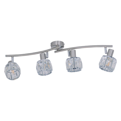 4er LED Deckenleuchte "JOSEFA" L: 70 cm stahl blank