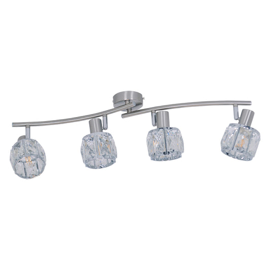 4er LED Deckenleuchte "JOSEFA" L: 70 cm stahl blank