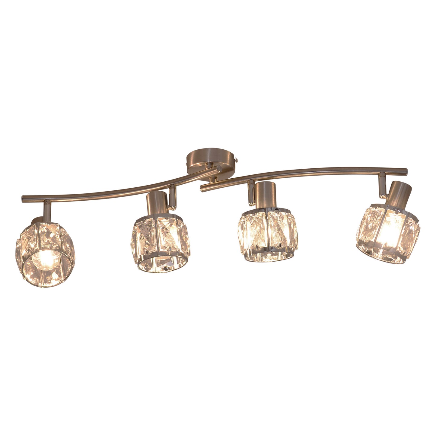 4er LED Deckenleuchte "JOSEFA" L: 70 cm stahl blank