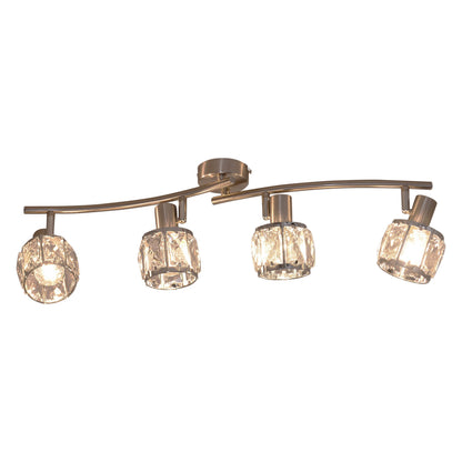 4er LED Deckenleuchte "JOSEFA" L: 70 cm stahl blank