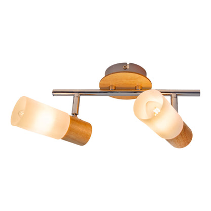 Deckenleuchten - 2er Wand-/ Deckenspot "TODTNAU" L: 39cm, Deckenlampe im Landhaus Stil, aus Metall und Kunststoff in natur, 39 x 21 x 19,8 cm, E14-Fassung
