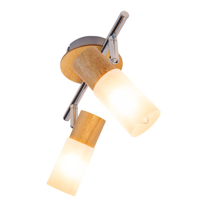 Deckenleuchten - 2er Wand-/ Deckenspot "TODTNAU" L: 39cm, Deckenlampe im Landhaus Stil, aus Metall und Kunststoff in natur, 39 x 21 x 19,8 cm, E14-Fassung