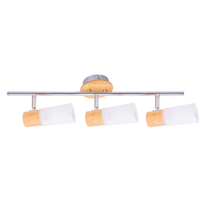 Deckenleuchten - 3er Wand-/ Deckenspot "TODTNAU" L: 47cm, Deckenlampe im Landhaus Stil, aus Metall und Kunststoff in natur, 47 x 10 x 18,6 cm, E14-Fassung