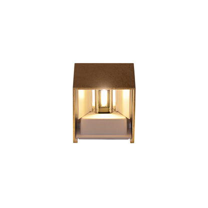 Wandleuchten - LED Wandleuchte "Pisa", Wandlampe im Modern Style, aus Metall in gold, 10 cm hoch, Ø 10 cm, 10 cm tief, inkl. LED