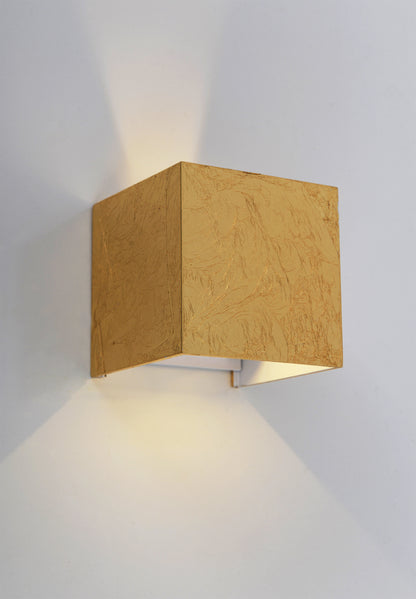 Wandleuchten - LED Wandleuchte "Pisa", Wandlampe im Modern Style, aus Metall in gold, 10 cm hoch, Ø 10 cm, 10 cm tief, inkl. LED