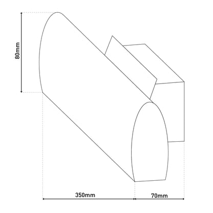 LED Wandleuchte "RONDO" L: 35cm braun