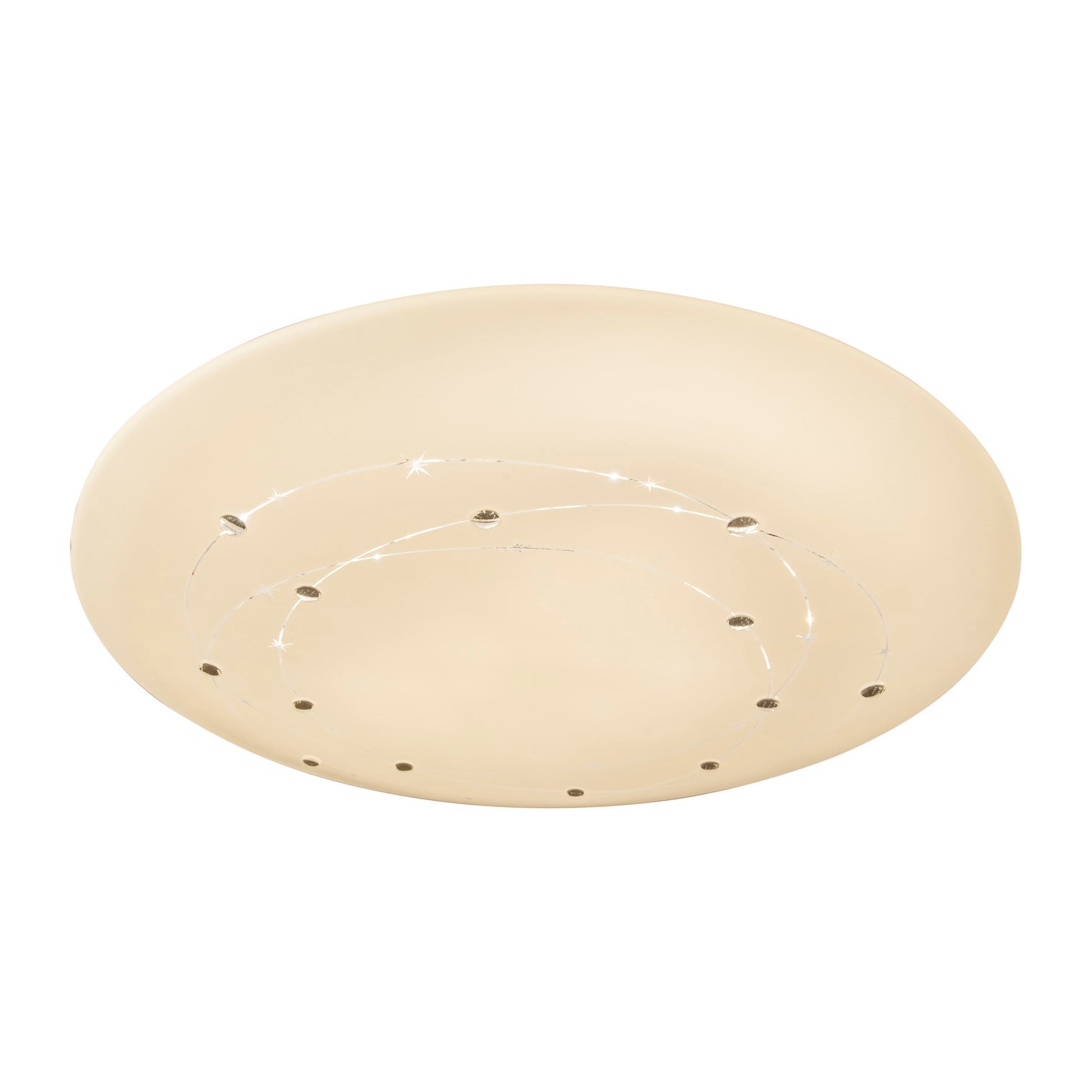 Deckenleuchten - LED Deckenleuchte "LISSABON" inkl. Kristalleffekt Ø: 61cm, Deckenlampe im Functional Style, aus Metall und Kunststoff in weiß, 9,5 cm hoch, Ø 61 cm, inkl. LED  dimmbar  CCT-Wechsler  Nachtlichtfunktion  Timerfunktion  Fernbedienung 