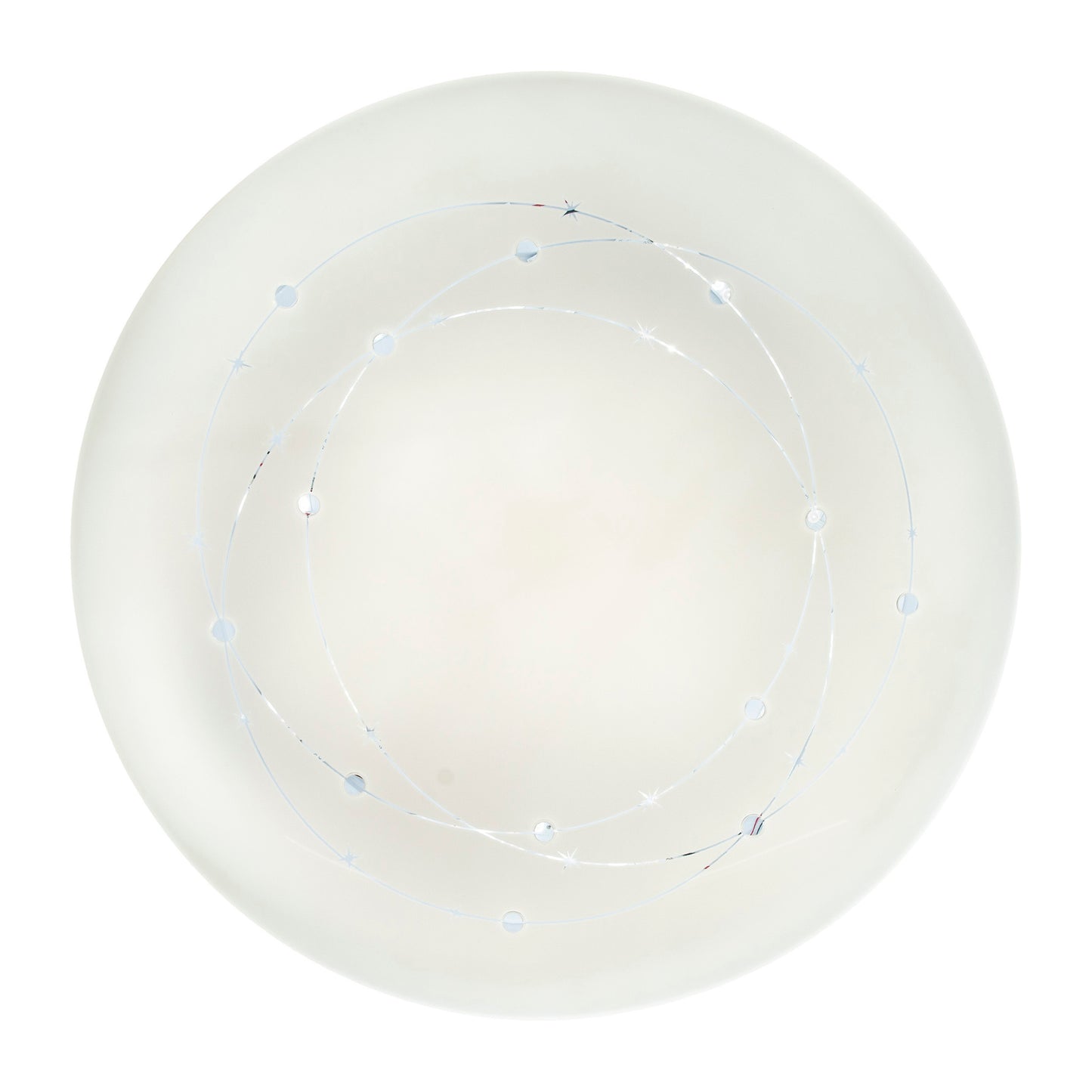 Deckenleuchten - LED Deckenleuchte "LISSABON" inkl. Kristalleffekt Ø: 61cm, Deckenlampe im Functional Style, aus Metall und Kunststoff in weiß, 9,5 cm hoch, Ø 61 cm, inkl. LED  dimmbar  CCT-Wechsler  Nachtlichtfunktion  Timerfunktion  Fernbedienung 