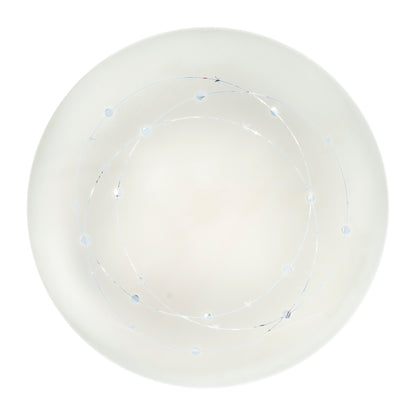 Deckenleuchten - LED Deckenleuchte "LISSABON" inkl. Kristalleffekt Ø: 61cm, Deckenlampe im Functional Style, aus Metall und Kunststoff in weiß, 9,5 cm hoch, Ø 61 cm, inkl. LED  dimmbar  CCT-Wechsler  Nachtlichtfunktion  Timerfunktion  Fernbedienung 