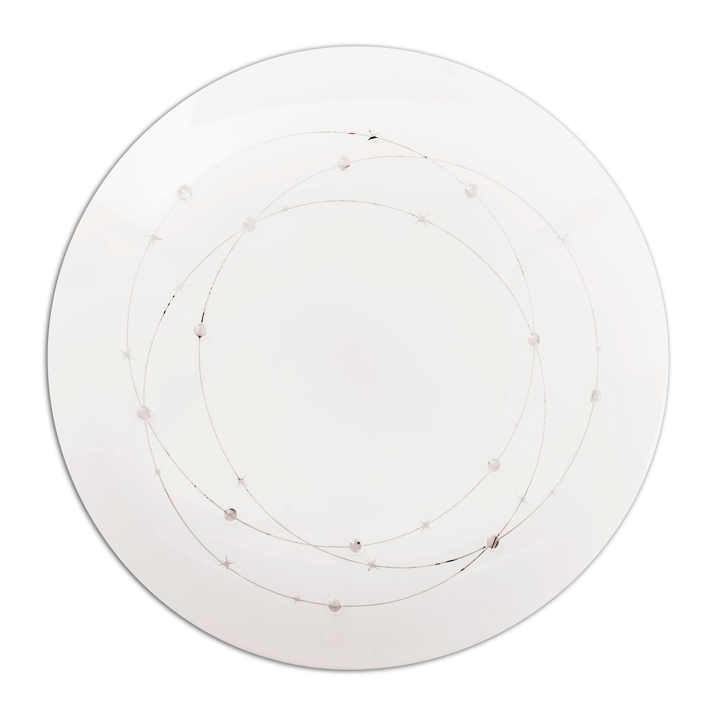 Deckenleuchten - LED Deckenleuchte "LISSABON" inkl. Kristalleffekt Ø: 61cm, Deckenlampe im Functional Style, aus Metall und Kunststoff in weiß, 9,5 cm hoch, Ø 61 cm, inkl. LED  dimmbar  CCT-Wechsler  Nachtlichtfunktion  Timerfunktion  Fernbedienung 