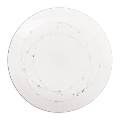 Deckenleuchten - LED Deckenleuchte "LISSABON" inkl. Kristalleffekt Ø: 61cm, Deckenlampe im Functional Style, aus Metall und Kunststoff in weiß, 9,5 cm hoch, Ø 61 cm, inkl. LED  dimmbar  CCT-Wechsler  Nachtlichtfunktion  Timerfunktion  Fernbedienung 