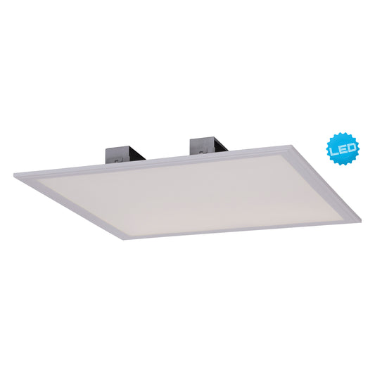 Aufbauleuchte - LED Aufbaupanel 45x45cm "SORRISO", Deckenlampe im Functional Style, aus Metall und Kunststoff in weiß, 5 cm hoch, Ø 45 cm, inkl. LED