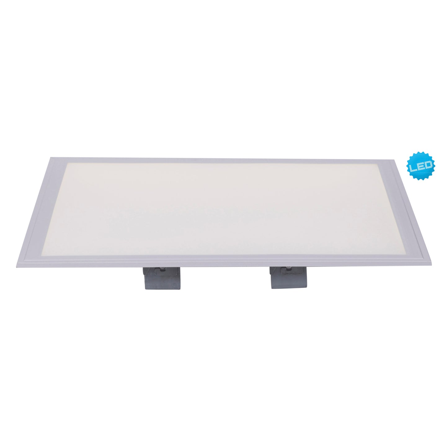 Aufbauleuchte - LED Aufbaupanel 45x45cm "SORRISO", Deckenlampe im Functional Style, aus Metall und Kunststoff in weiß, 5 cm hoch, Ø 45 cm, inkl. LED