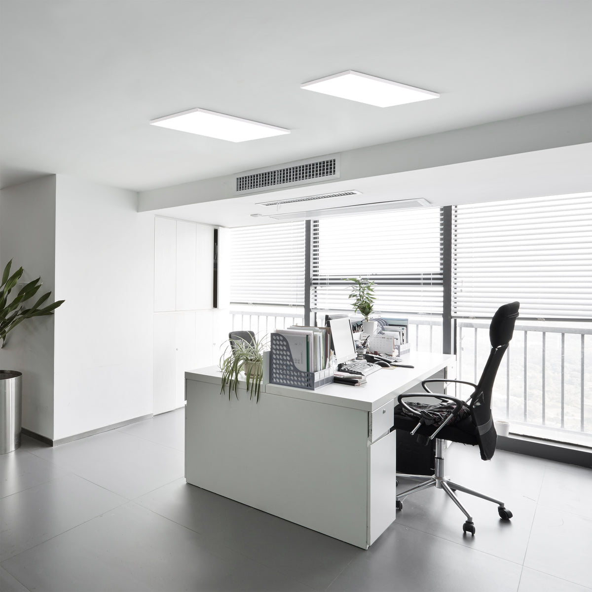 LED / CCT Panel-Deckenleuchte "CARENTE" L: 59,5cm - rahmenlos